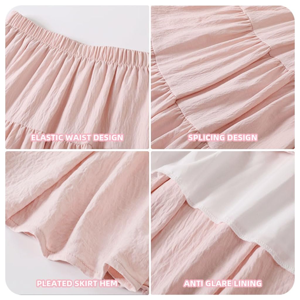 SANNIDHI® Womens Summer Boho Maxi Skirts Smocked Elastic High Waist Pleated A-Line Flowy Ruffle Swing Tiered Long Beach Skirt Dress Long Beach Skirt by Prixsa.com - Image 4