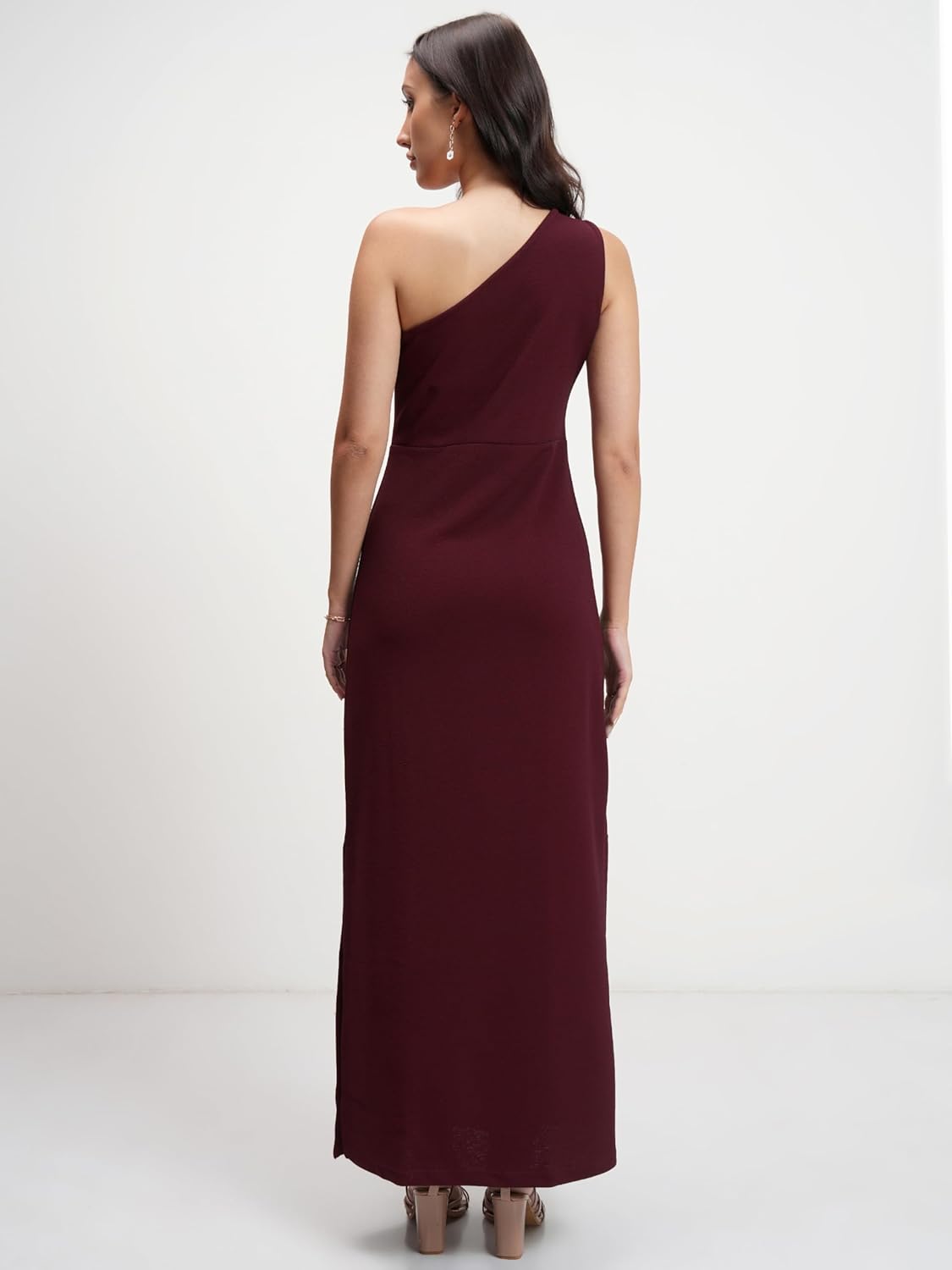 Tokyo Talkies Womens One-Shoulder Sheath Dress | Sleek & Sophisticated | Midi-Length with A Modern Asymmetrical Neckline | Glamourous| Stylish by Prixsa.com - Image 6
