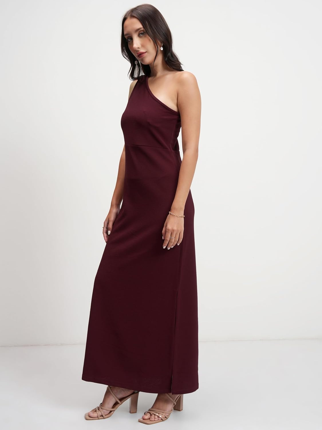 Tokyo Talkies Womens One-Shoulder Sheath Dress | Sleek & Sophisticated | Midi-Length with A Modern Asymmetrical Neckline | Glamourous| Stylish by Prixsa.com - Image 7