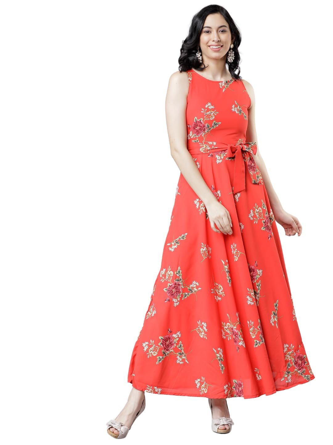 Tokyo Talkies Women's Sleeveless Boat Neck Printed Dresses | Stylish Dresses | Casual Dresses by Prixsa.com