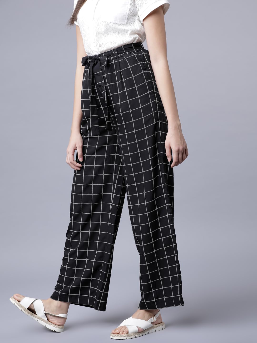Tokyo Talkies Women's Straight Fit Regular Trousers| Mid-Rise by Prixsa.com - Image 5
