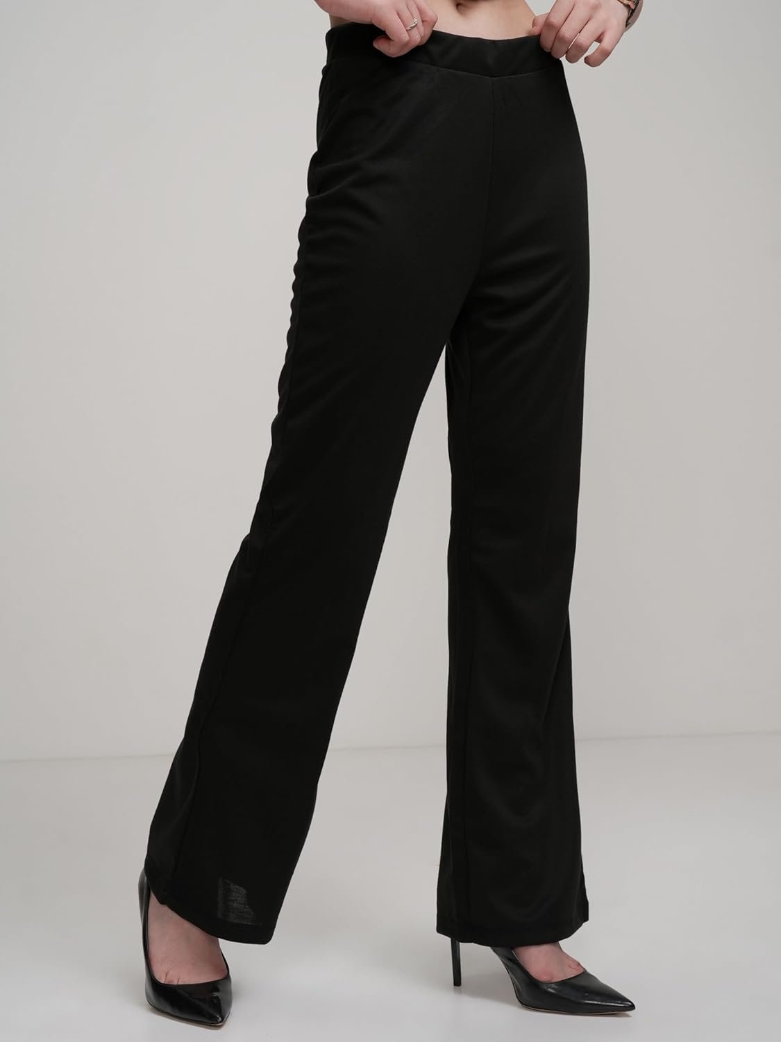 Tokyo Talkies Women's Slim Fit Bootcut Trousers | Stretchable Trousers | Casual Trousers | Mid-Rise by Prixsa.com - Image 4