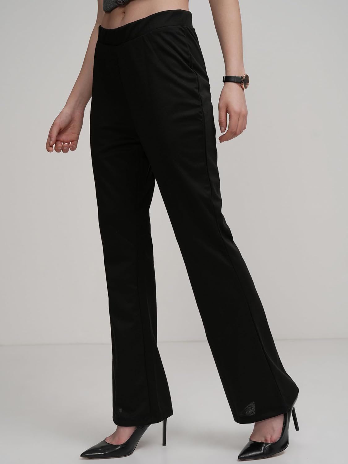 Tokyo Talkies Women's Slim Fit Bootcut Trousers | Stretchable Trousers | Casual Trousers | Mid-Rise by Prixsa.com - Image 7