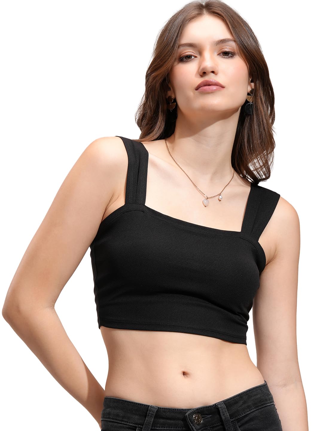Tokyo Talkies Women's Solid Regular Fit Tops by Prixsa.com