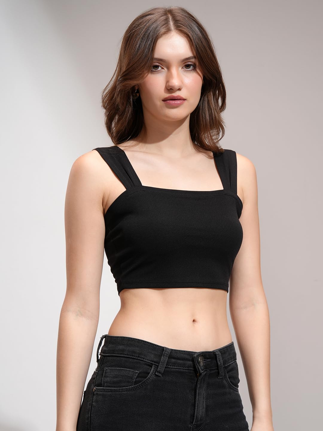 Tokyo Talkies Women's Solid Regular Fit Tops by Prixsa.com - Image 4