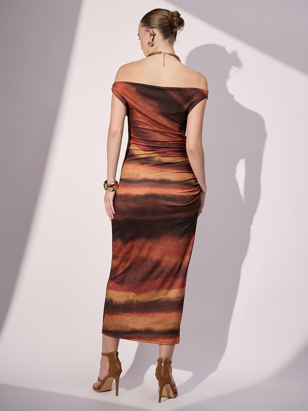 Uptownie Lite Women Stretchable Off-Shoulder Drape Maxi Dress by Prixsa.com - Image 4