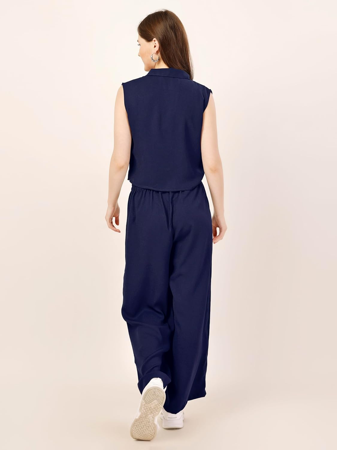 Fashfun Women's Solid Waist-Coat Co-ord Set by Prixsa.com - Image 3