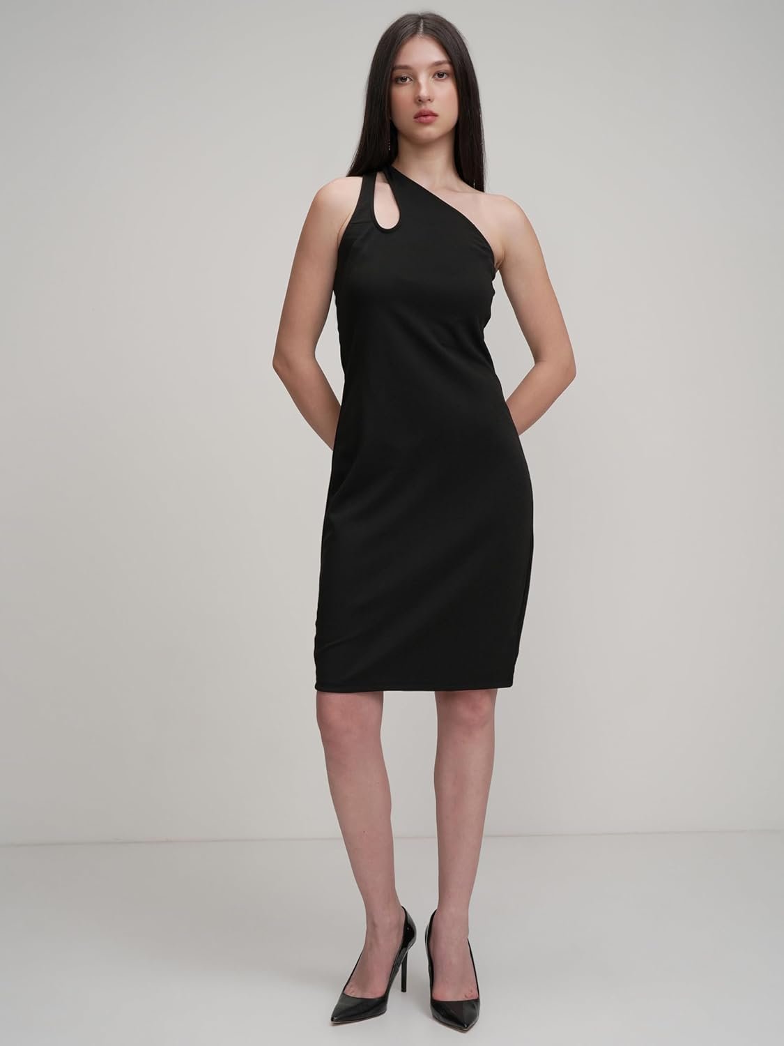 Tokyo Talkies Women's Dresses for Women | One Shoulder | Cut-Out Detail | Bodycon Sheath | Above Knee Dress | Chic & Stylish by Prixsa.com - Image 5