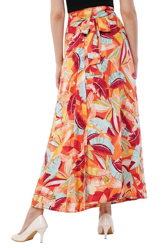 MedleyHues Women's Printed Maxi Wraparound Skirt by Prixsa.com - Image 4