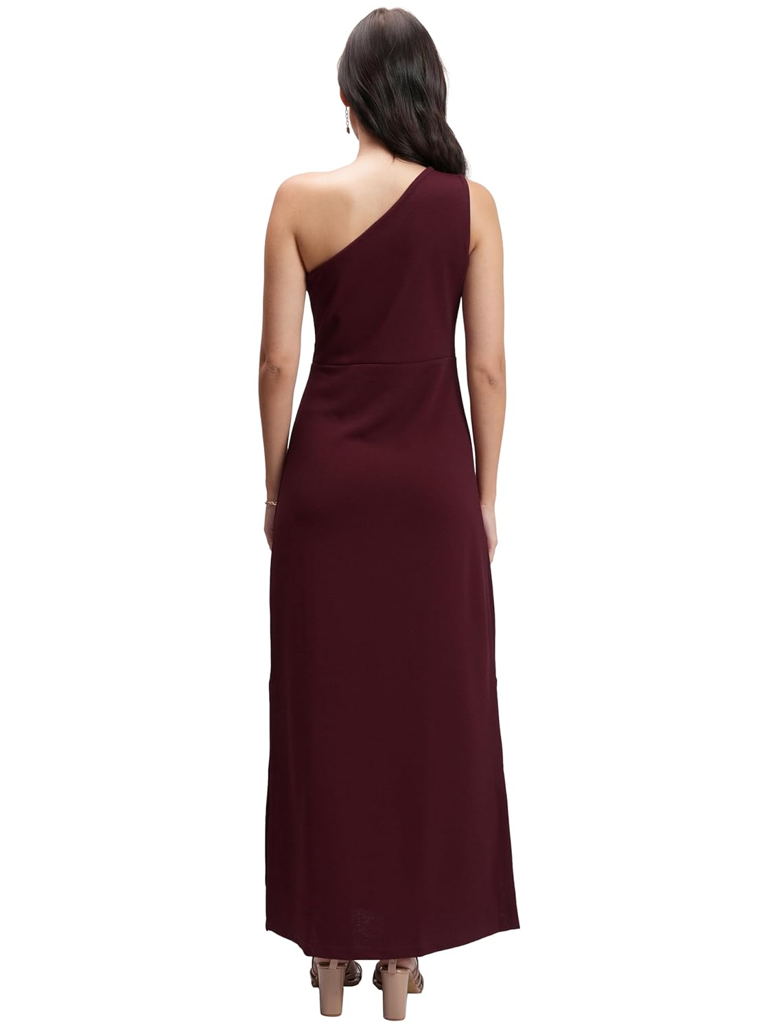 Tokyo Talkies Womens One-Shoulder Sheath Dress | Sleek & Sophisticated | Midi-Length with A Modern Asymmetrical Neckline | Glamourous| Stylish by Prixsa.com - Image 3