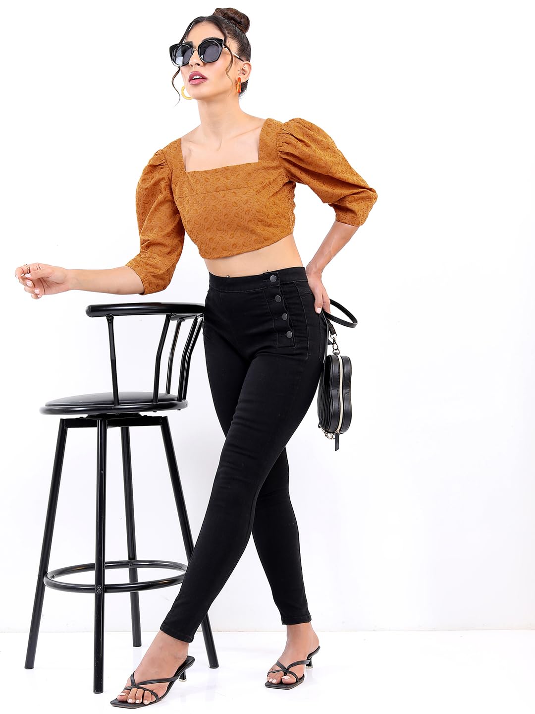 Tokyo Talkies Women's Solid Regular Fit Tops by Prixsa.com - Image 2