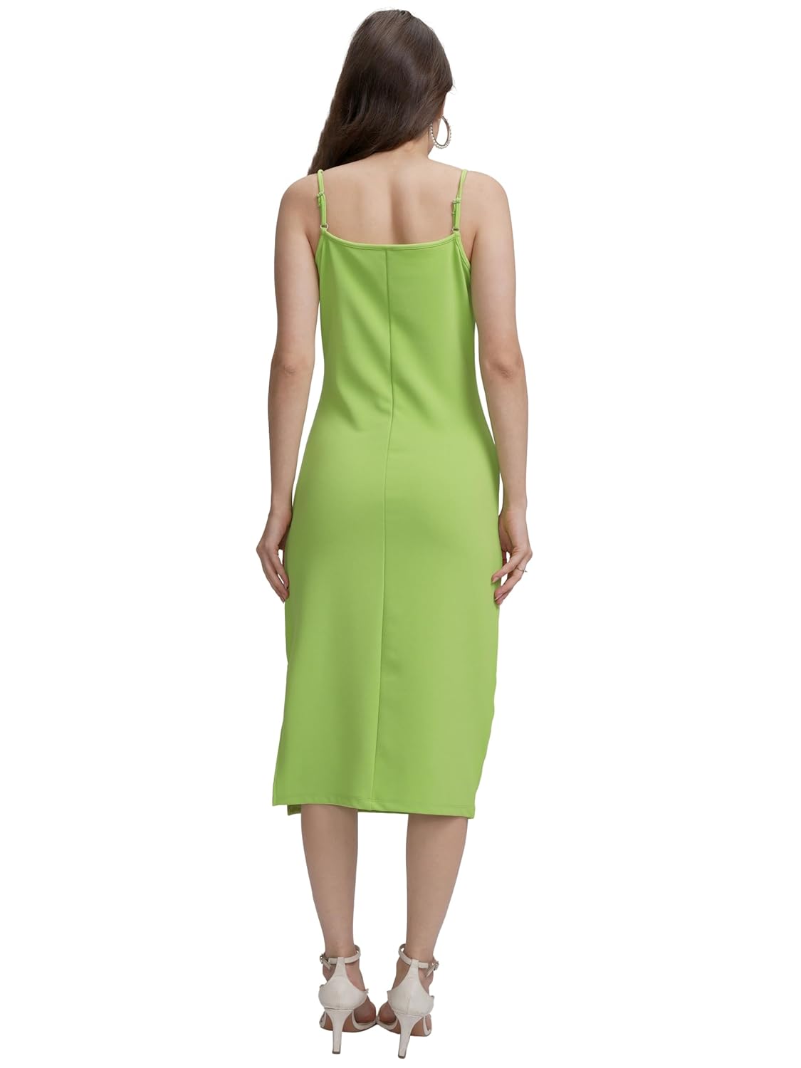 Tokyo Talkies Women's Shoulder Straps Bodycon Midi Dress | Chic & Stylish | Perfect for Parties, Date Nights & Evening Glam by Prixsa.com - Image 3