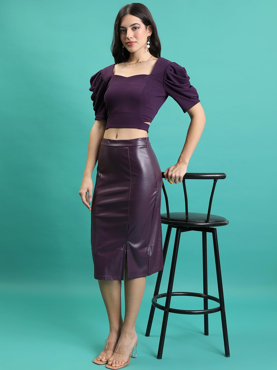 Tokyo Talkies Women's Solid Regular Fit Tops by Prixsa.com - Image 2