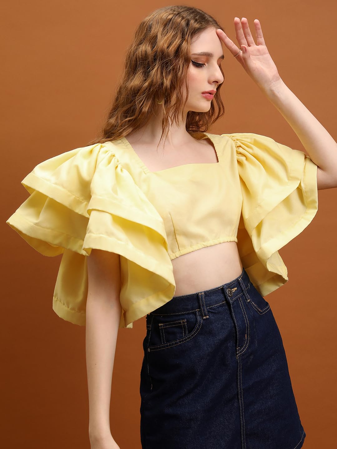 Tokyo Talkies Women's Solid Regular Fit Tops by Prixsa.com - Image 4