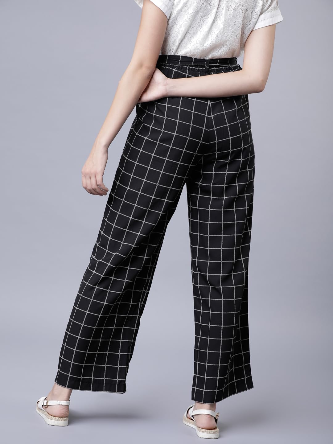 Tokyo Talkies Women's Straight Fit Regular Trousers| Mid-Rise by Prixsa.com - Image 3