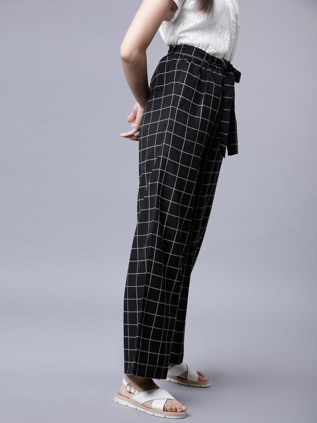 Tokyo Talkies Women's Straight Fit Regular Trousers| Mid-Rise by Prixsa.com - Image 4
