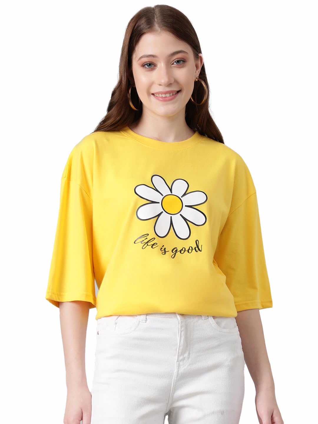 KOTTY Women’s Solid Slim Fit T-Shirt – Classic Round Neck, Stretchable Cotton Tee by Prixsa.com