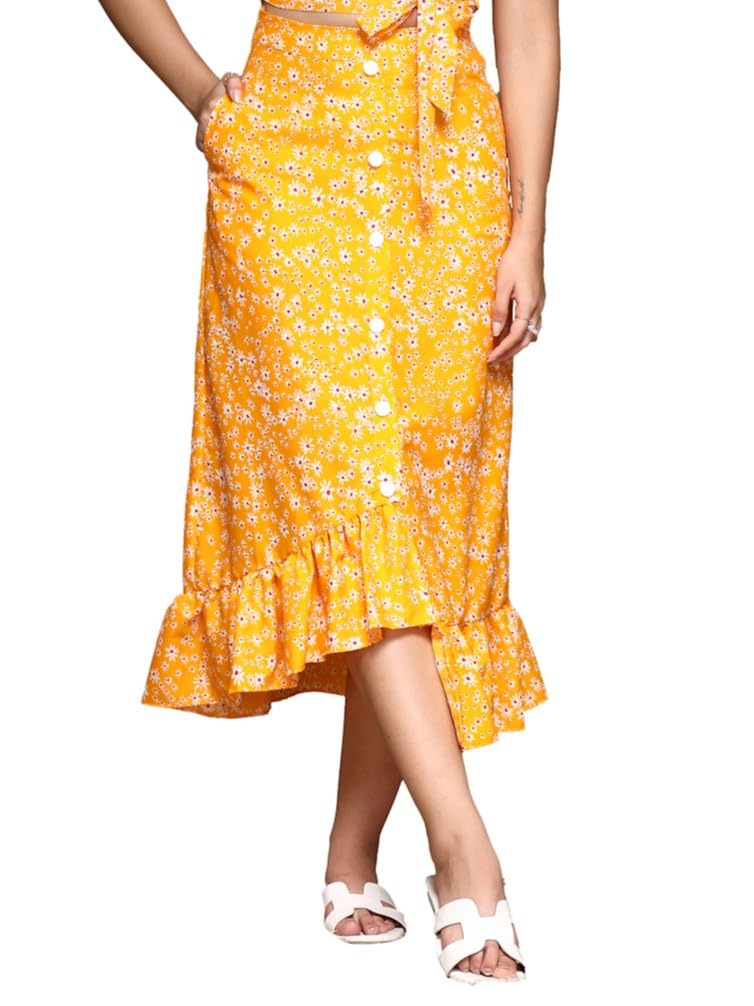 OOMPH! Long Skirts for Women, Assymetric Hem by Prixsa.com