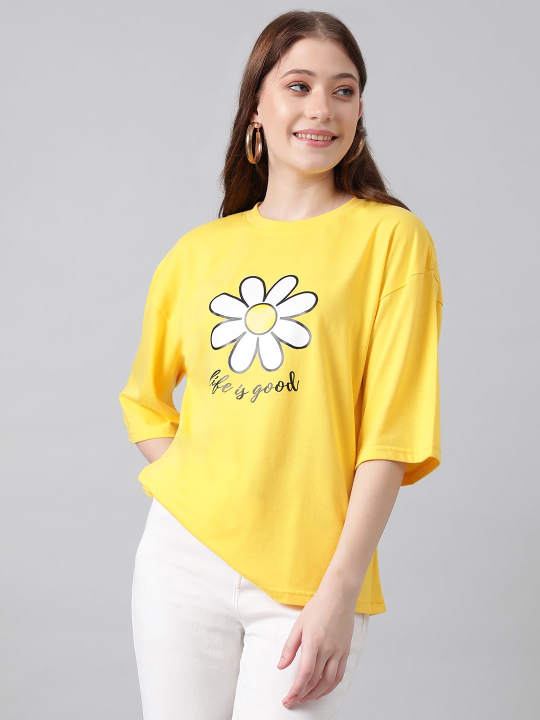 KOTTY Women’s Solid Slim Fit T-Shirt – Classic Round Neck, Stretchable Cotton Tee by Prixsa.com - Image 3