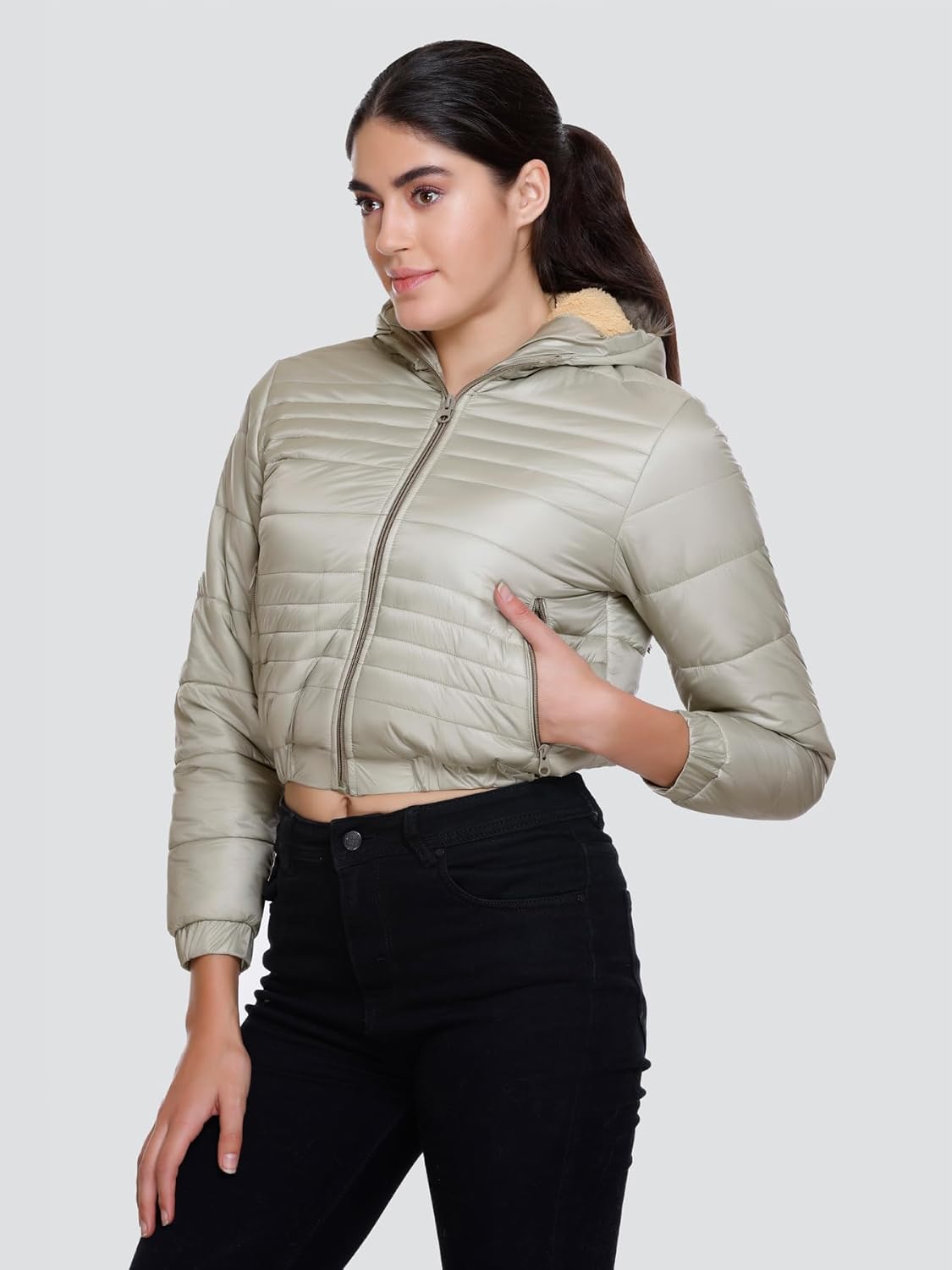RARE TIMES Winter Women Crop Jacket | Full Sleeve Winter Jacket For Women | Stylish Crop Jacket for Women by Prixsa.com - Image 4