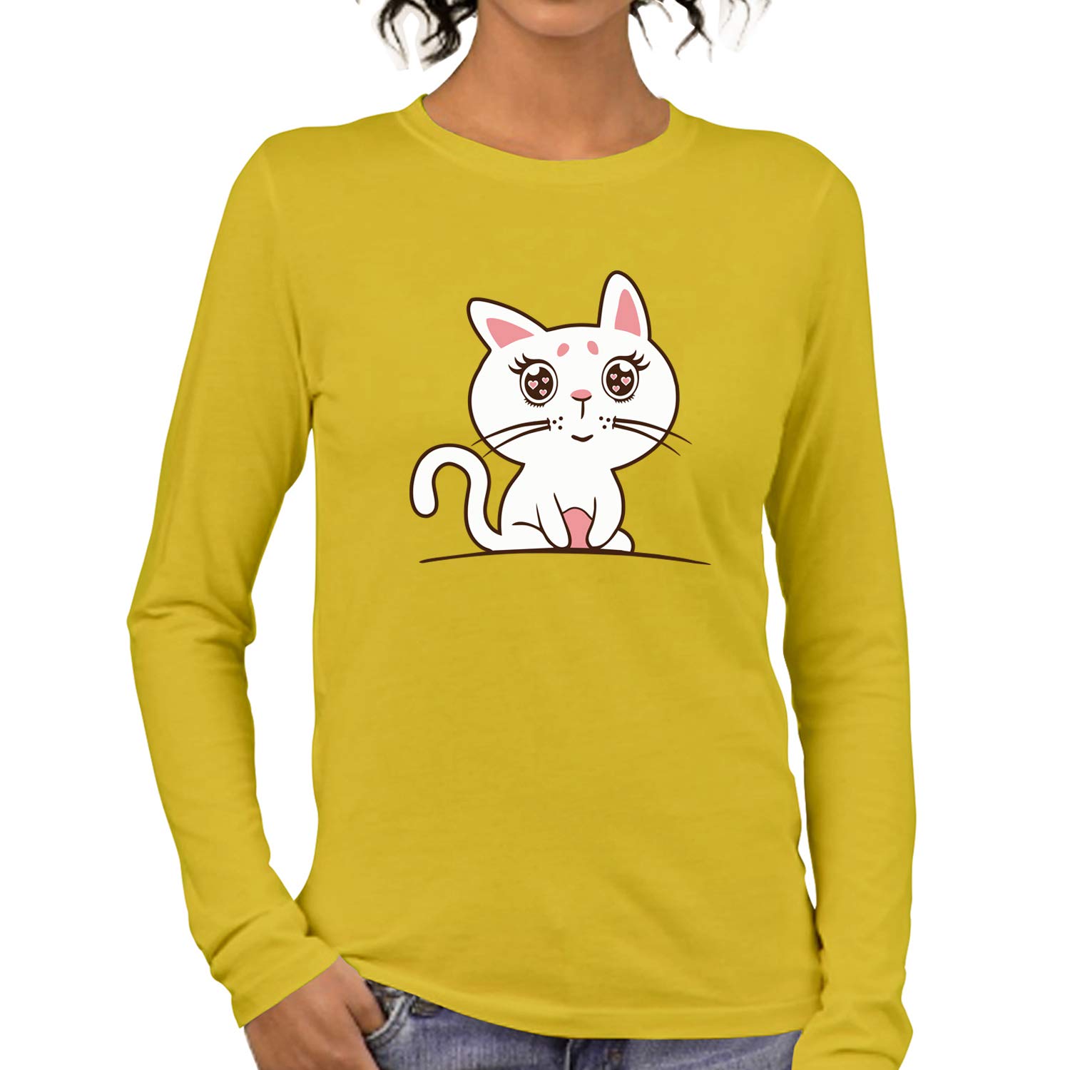 Pooplu Women's Regular Fit Tshirt Cute Elephant Cotton Printed Round Neck Full Sleeves Multicolour T Shirt. Animal, Cute Pootlu Animal Tshirts by Prixsa.com