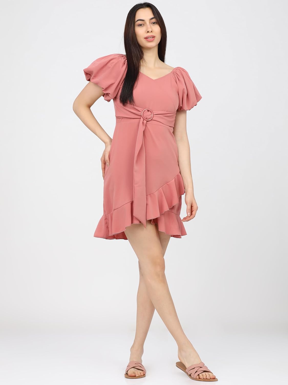 Tokyo Talkies Women's Short Sleeves V-Neck Solid Dresses | Stylish Dresses | Casual Dresses by Prixsa.com - Image 7