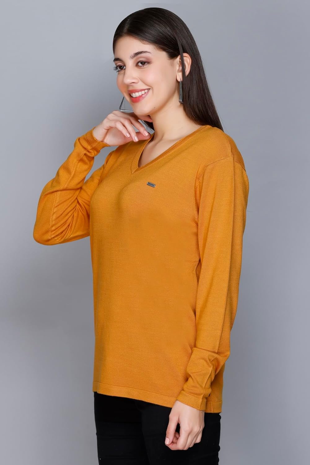 GODFREY Women Wool blend V Neck Sweater by Prixsa.com - Image 6