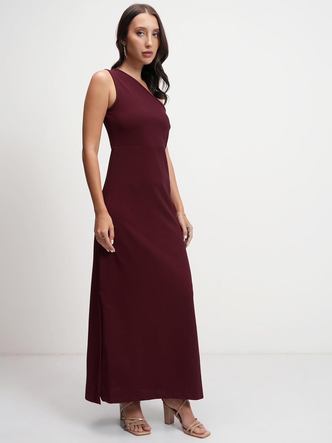 Tokyo Talkies Womens One-Shoulder Sheath Dress | Sleek & Sophisticated | Midi-Length with A Modern Asymmetrical Neckline | Glamourous| Stylish by Prixsa.com - Image 4