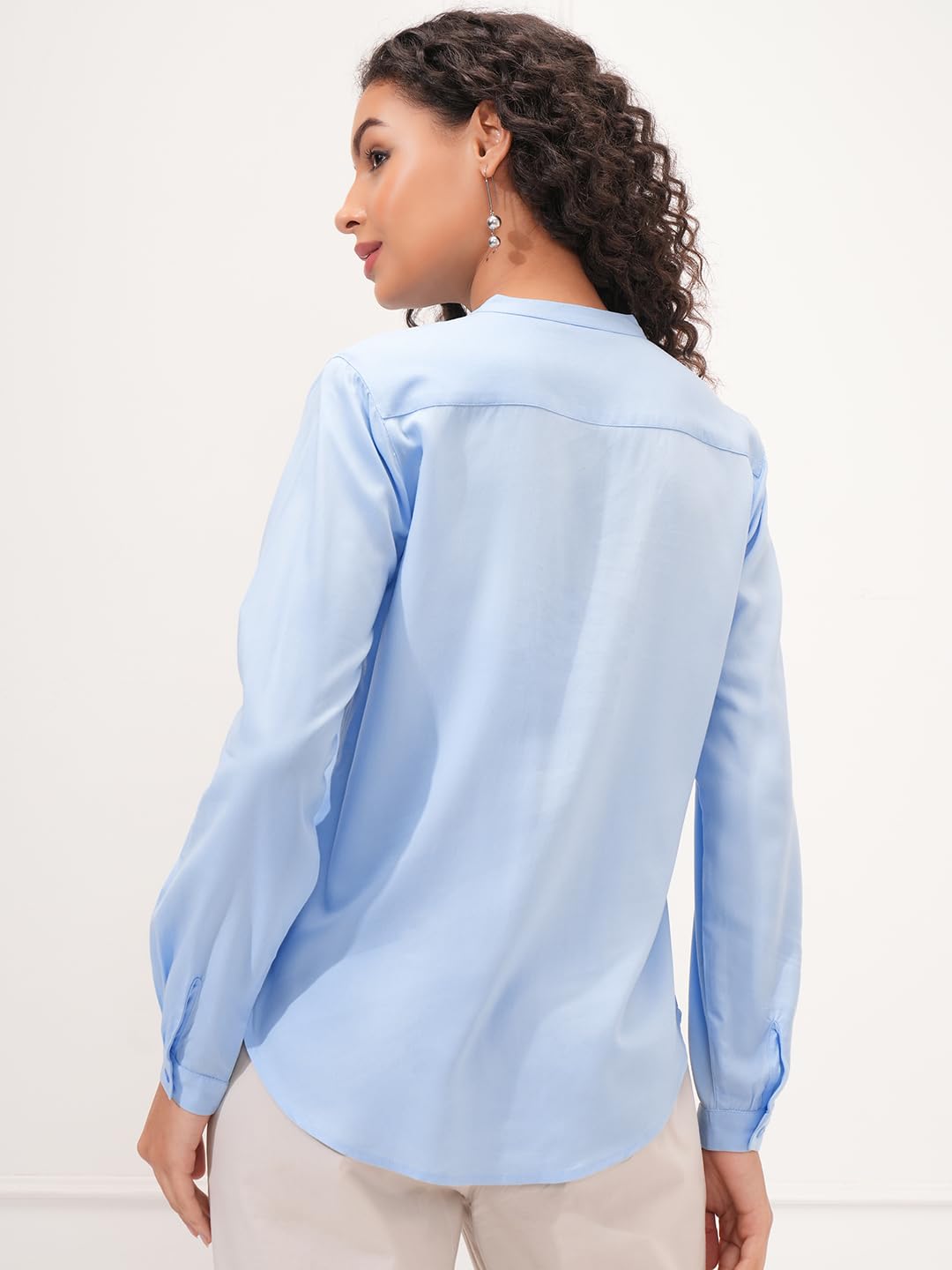 Tokyo Talkies Women's Solid Regular Fit Tops by Prixsa.com - Image 3