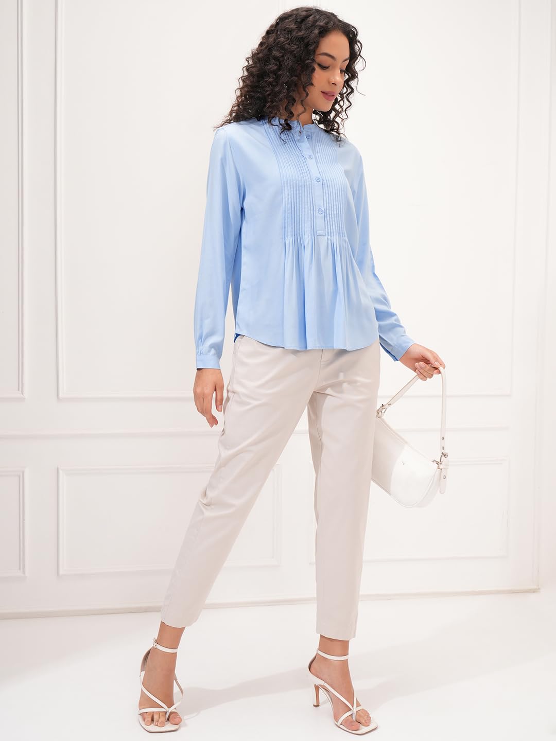 Tokyo Talkies Women's Solid Regular Fit Tops by Prixsa.com - Image 2