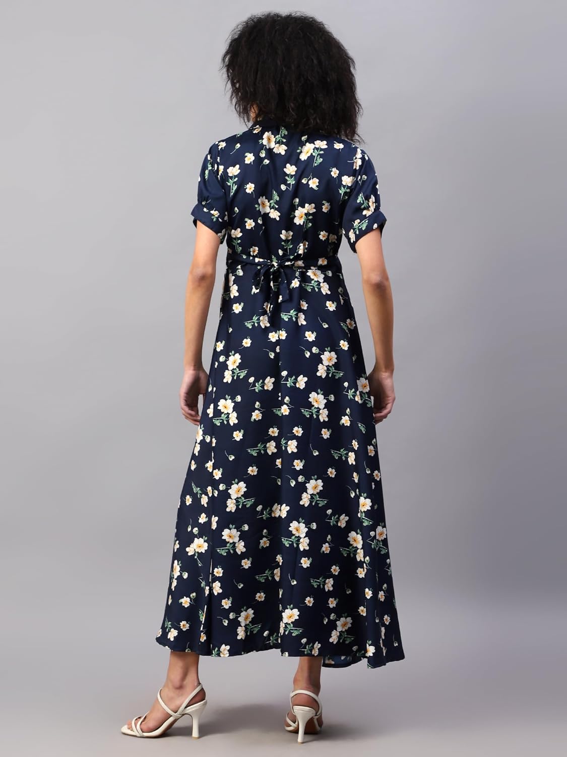 ELVORA Floral Print Women's Maxi Shirt Dress by Prixsa.com - Image 3