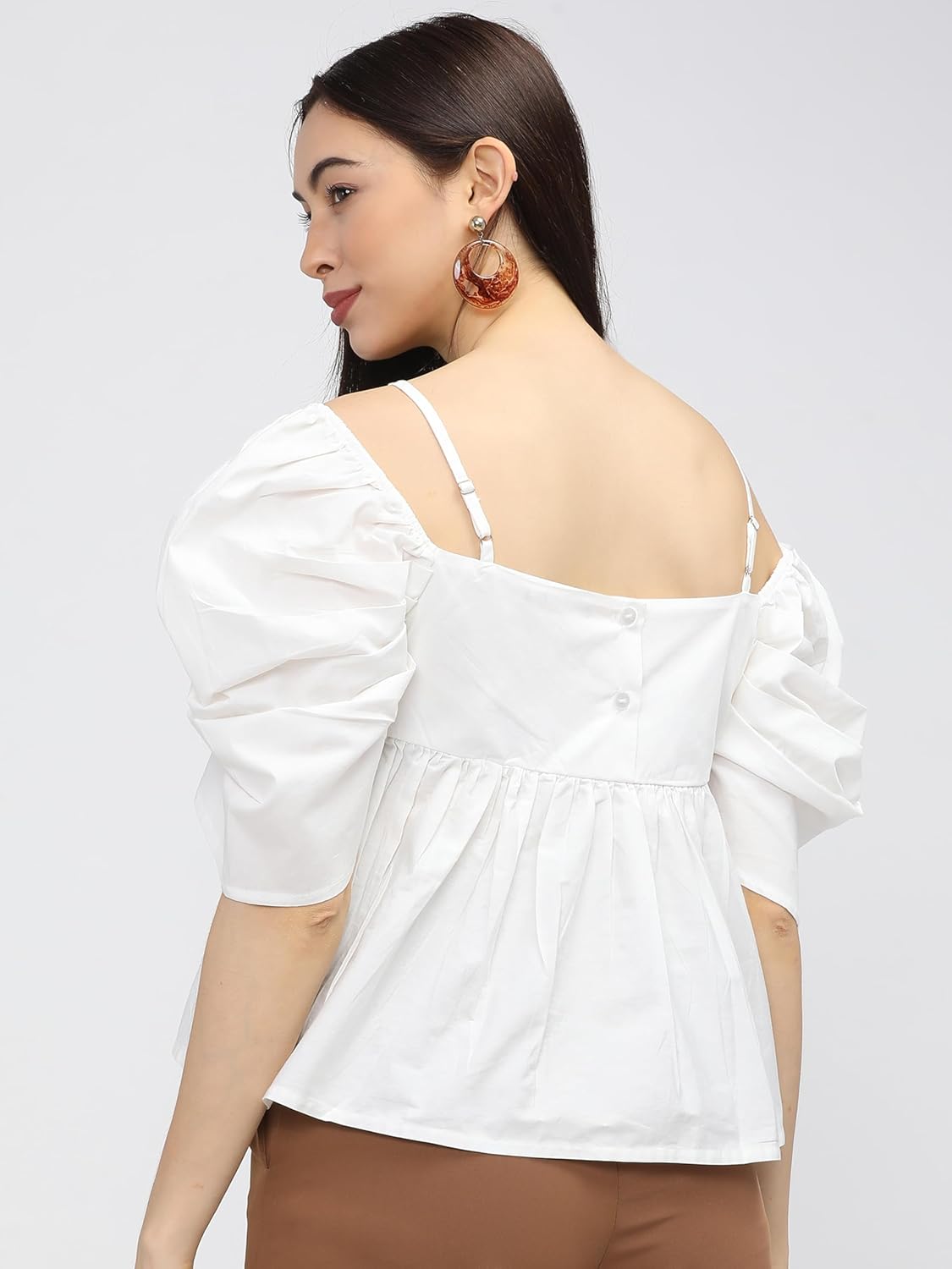 Tokyo Talkies Women's Short Sleeves Off-Shoulder Solid Tops| Stylish Casual wear by Prixsa.com - Image 3