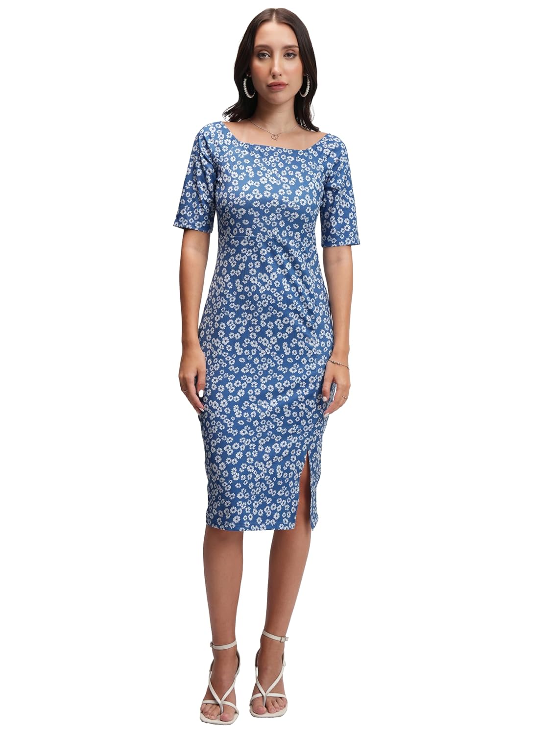 Tokyo Talkies Womens Floral Print Sheath Dress | Short Sleeves & Sleek Fit | Elegant & Effortlessly Chic| Stylish by Prixsa.com