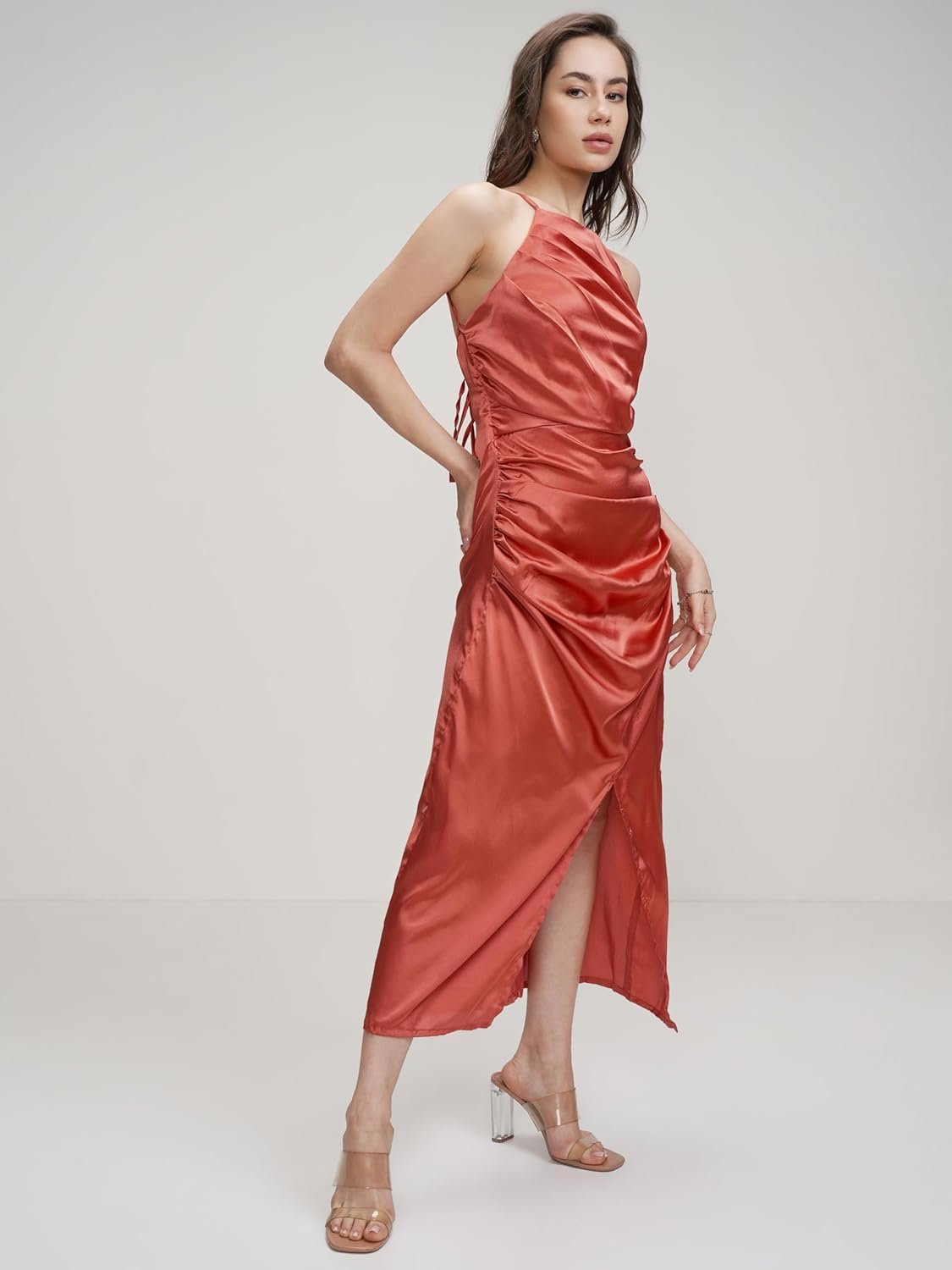 Tokyo Talkies Women's Sleeveless Shoulder Straps Solid Dresses | Stylish Dresses | Party Dresses by Prixsa.com - Image 4