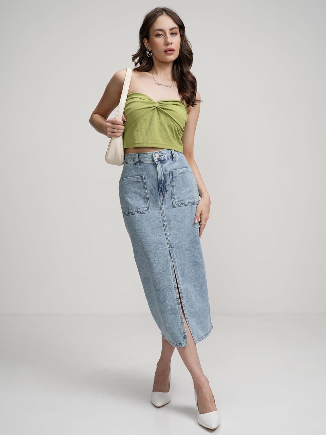 Tokyo Talkies Women's Straight Fit Straight Skirts| Mid-Rise| Women Skirt | Skirt for Women by Prixsa.com - Image 2