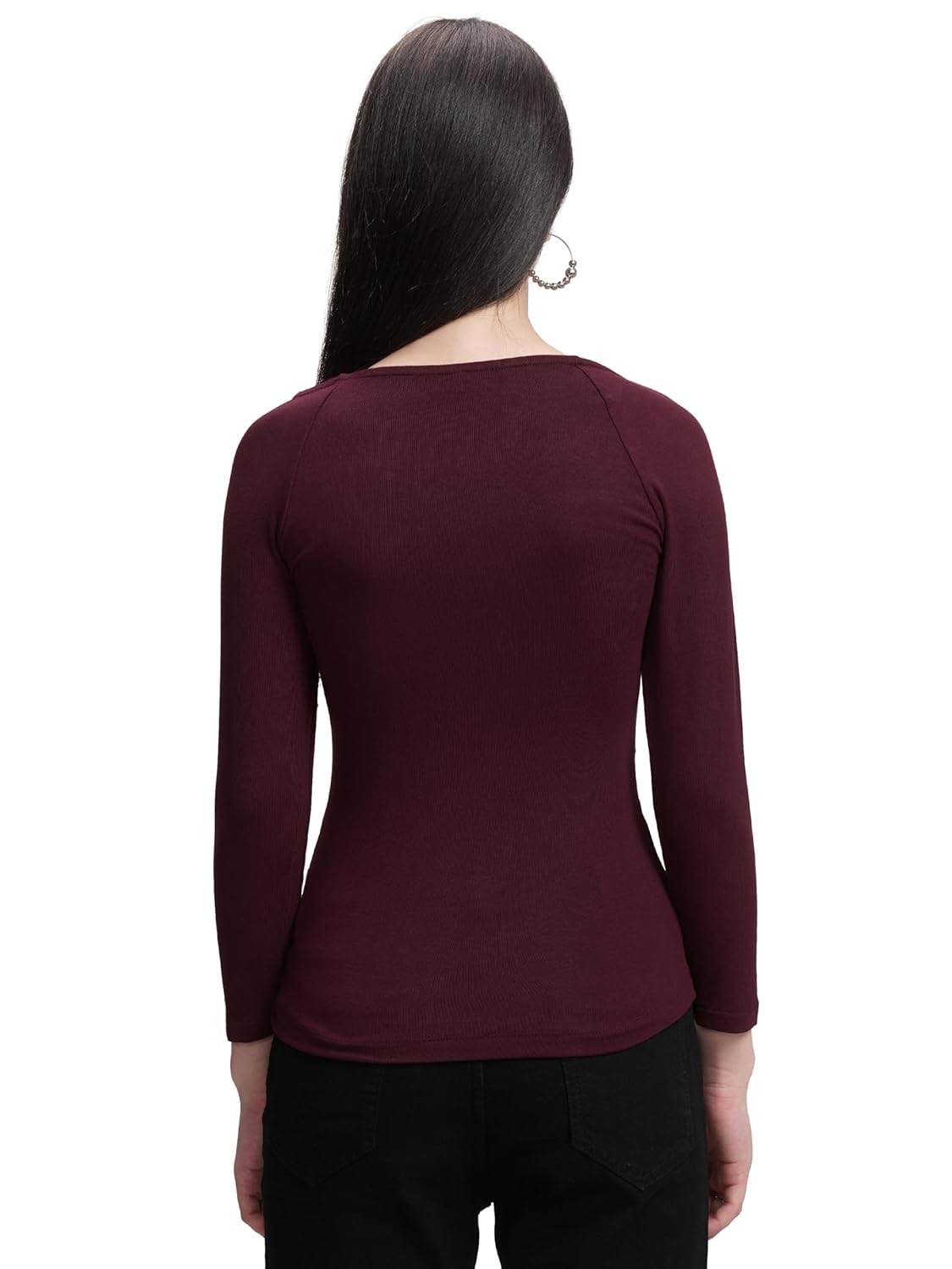 Tokyo Talkies Women's Round Neck Full Sleeve Regular Top with Wrap Gather | Stylish & Comfortable | Perfect for Casual & Day Outings | Tops for Woman | Women Tops | Stylish Top by Prixsa.com - Image 3