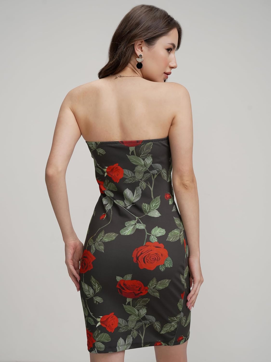 Tokyo Talkies Womens Glamorous Off-Shoulder Floral Bodycon Mini Dress | Sleek & Flattering Silhouette for A Bold Statement| Stylish by Prixsa.com - Image 6