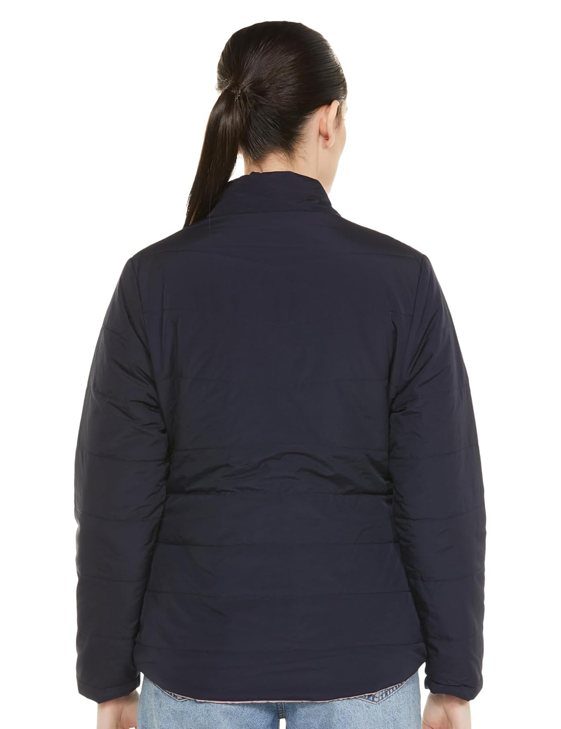 Qube By Fort Collins Women's Polyester Medium-Length Bomber Jacket With Detachable Hood Stylish Winterwear For All-Day Comfort by Prixsa.com - Image 2