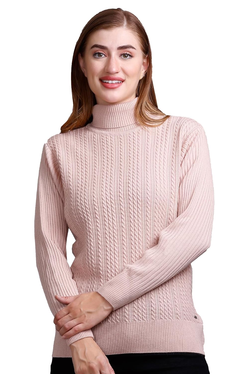 GODFREY Women's High Neck Knitted Woolen Sweater by Prixsa.com