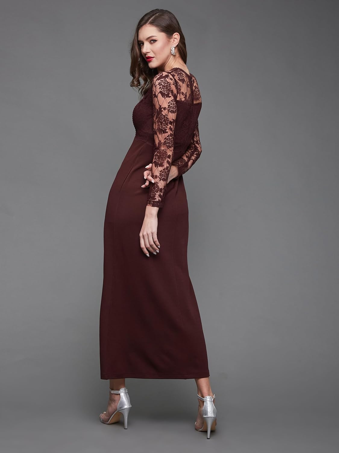Miss Olive Women's Polyester Asymmetrical Maxi Dress by Prixsa.com - Image 4