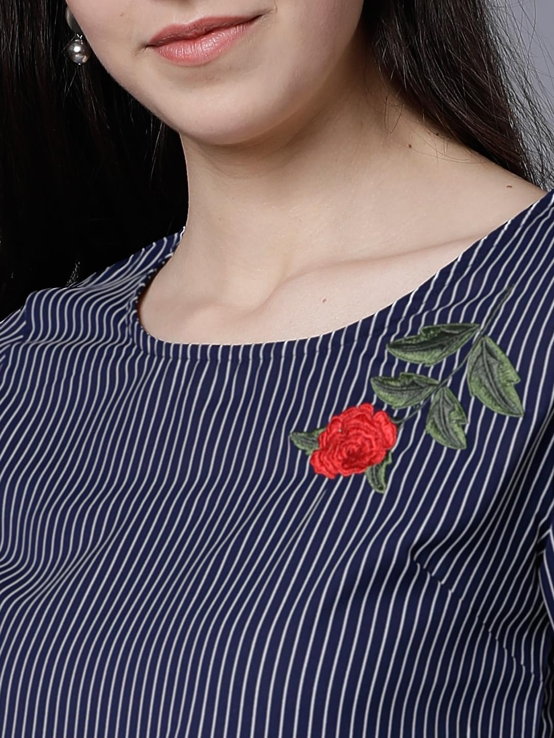 Tokyo Talkies Women's Striped Relaxed Fit Tops by Prixsa.com - Image 6