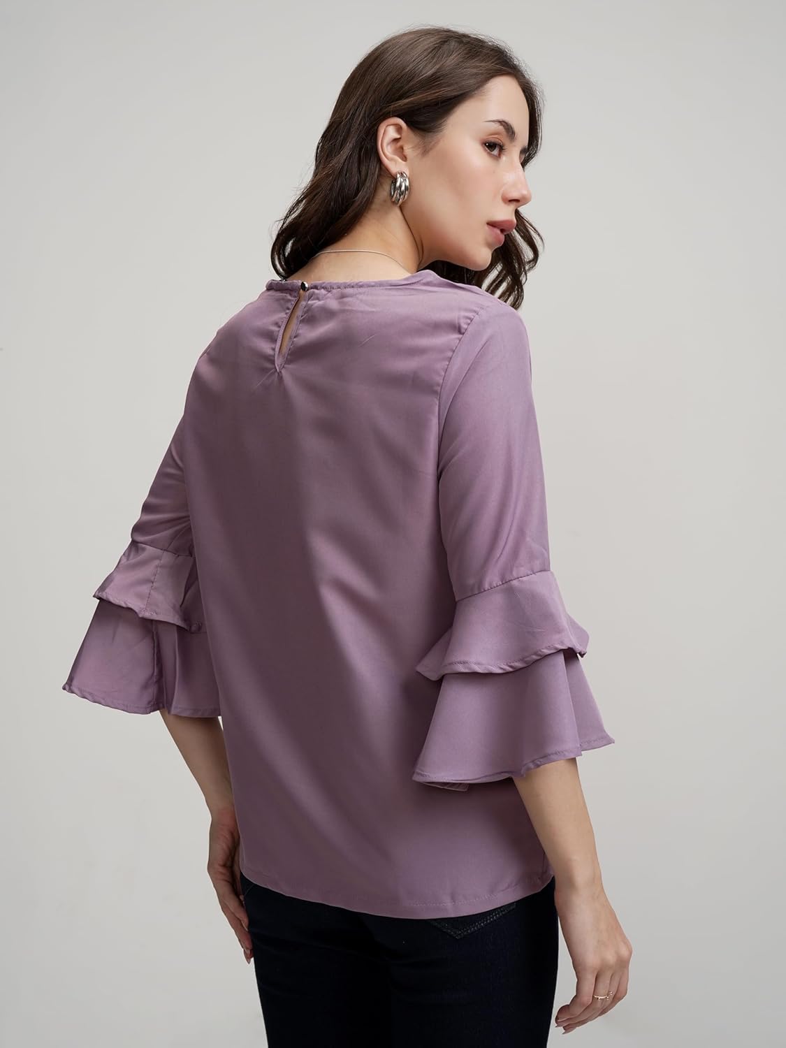 Tokyo Talkies Women's Solid Regular Fit Shirt by Prixsa.com - Image 6