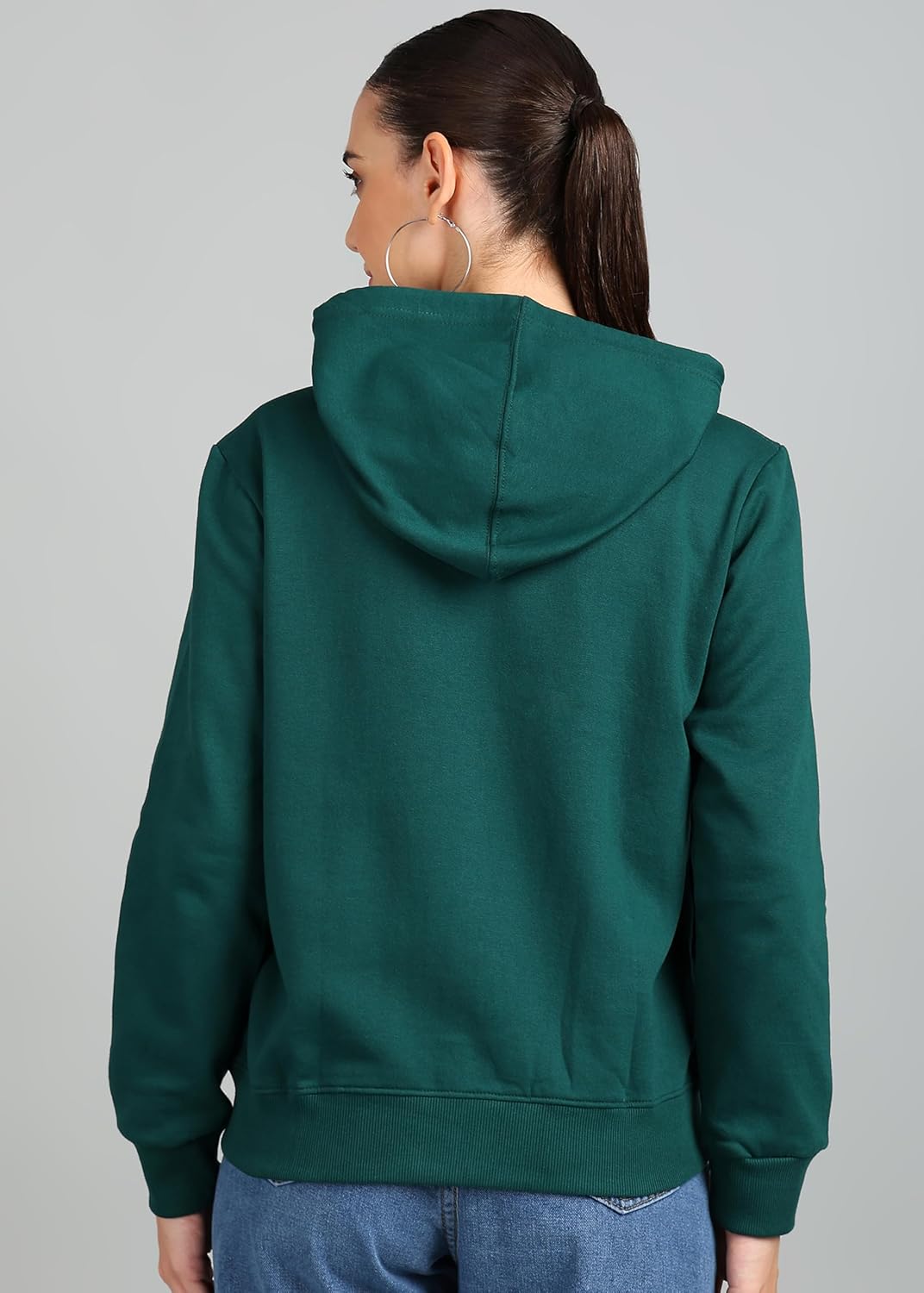 Alan Jones Clothing Women's Solid Zipper Hooded Sweatshirt | Front Zip, Ribbed Hem, Lined Hood, Casual Winter Wear by Prixsa.com - Image 4