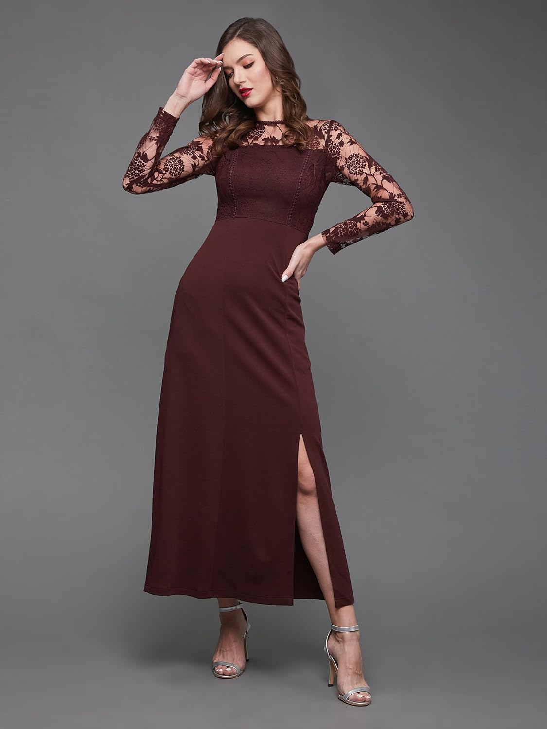 Miss Olive Women's Polyester Asymmetrical Maxi Dress by Prixsa.com - Image 2