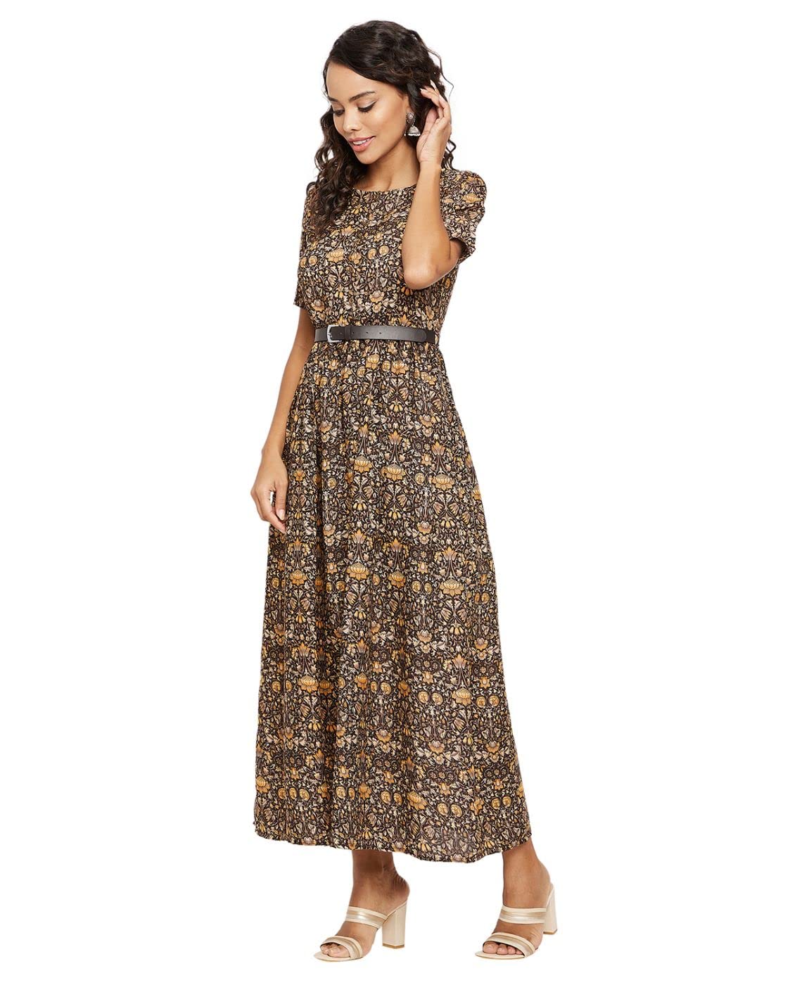 Uptownie Lite Women's Crepe Skater Maxi Dress by Prixsa.com - Image 3