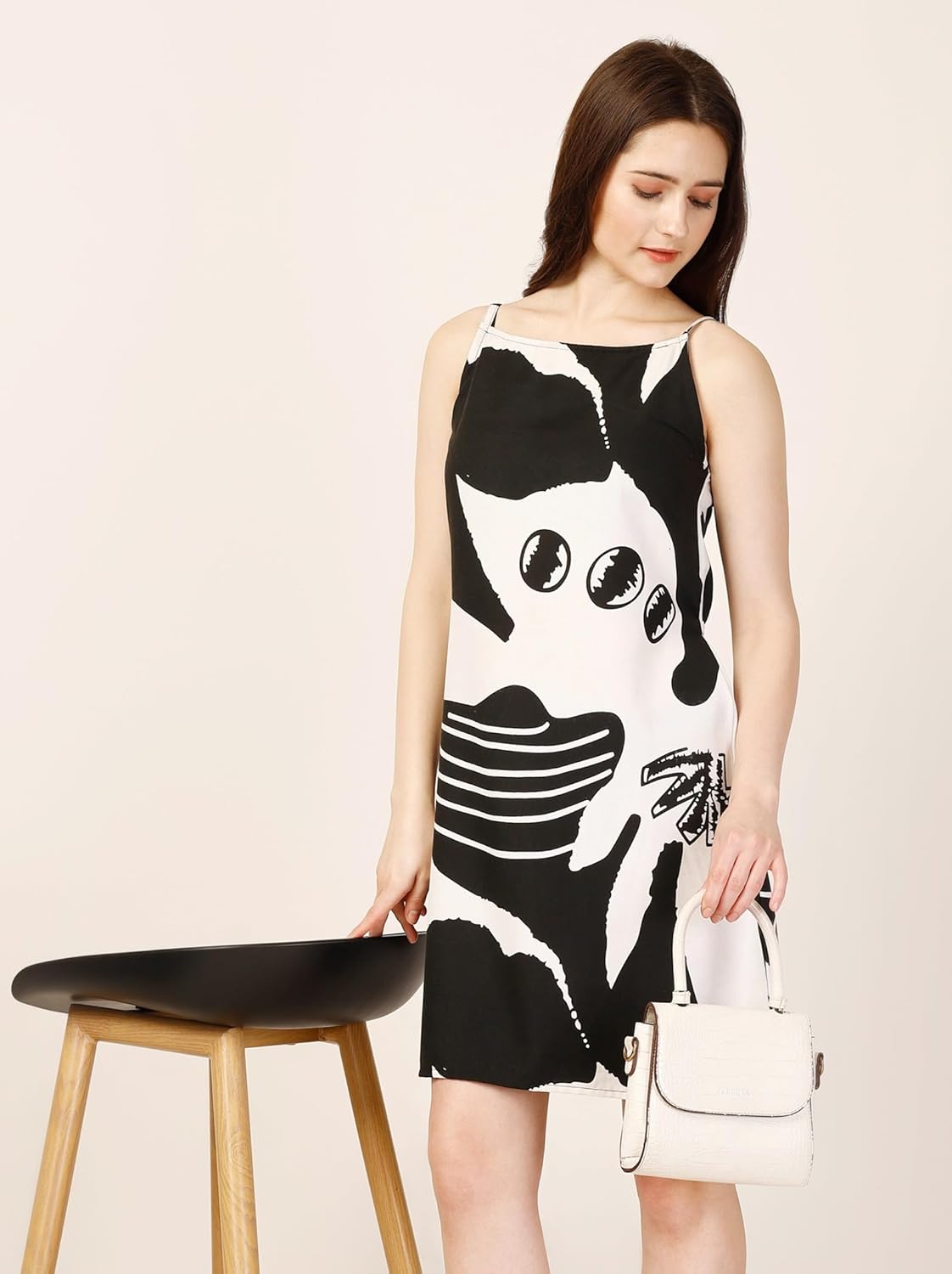 Fashfun Women's Dress (Multicolor Crepe Dress with Straps Sleeves & Back tie-up) by Prixsa.com - Image 4