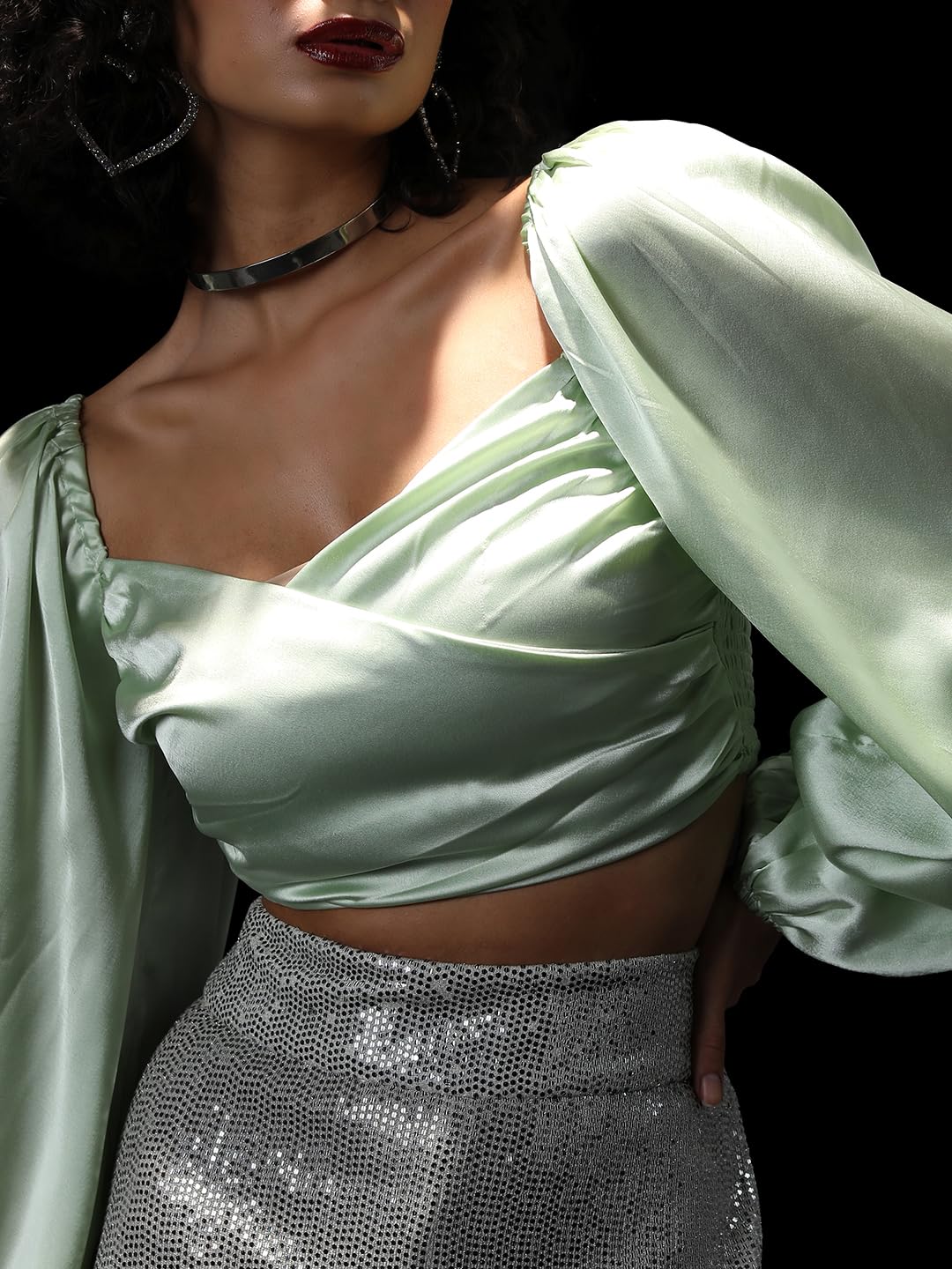 Tokyo Talkies Women's Solid Regular Fit Tops by Prixsa.com - Image 6