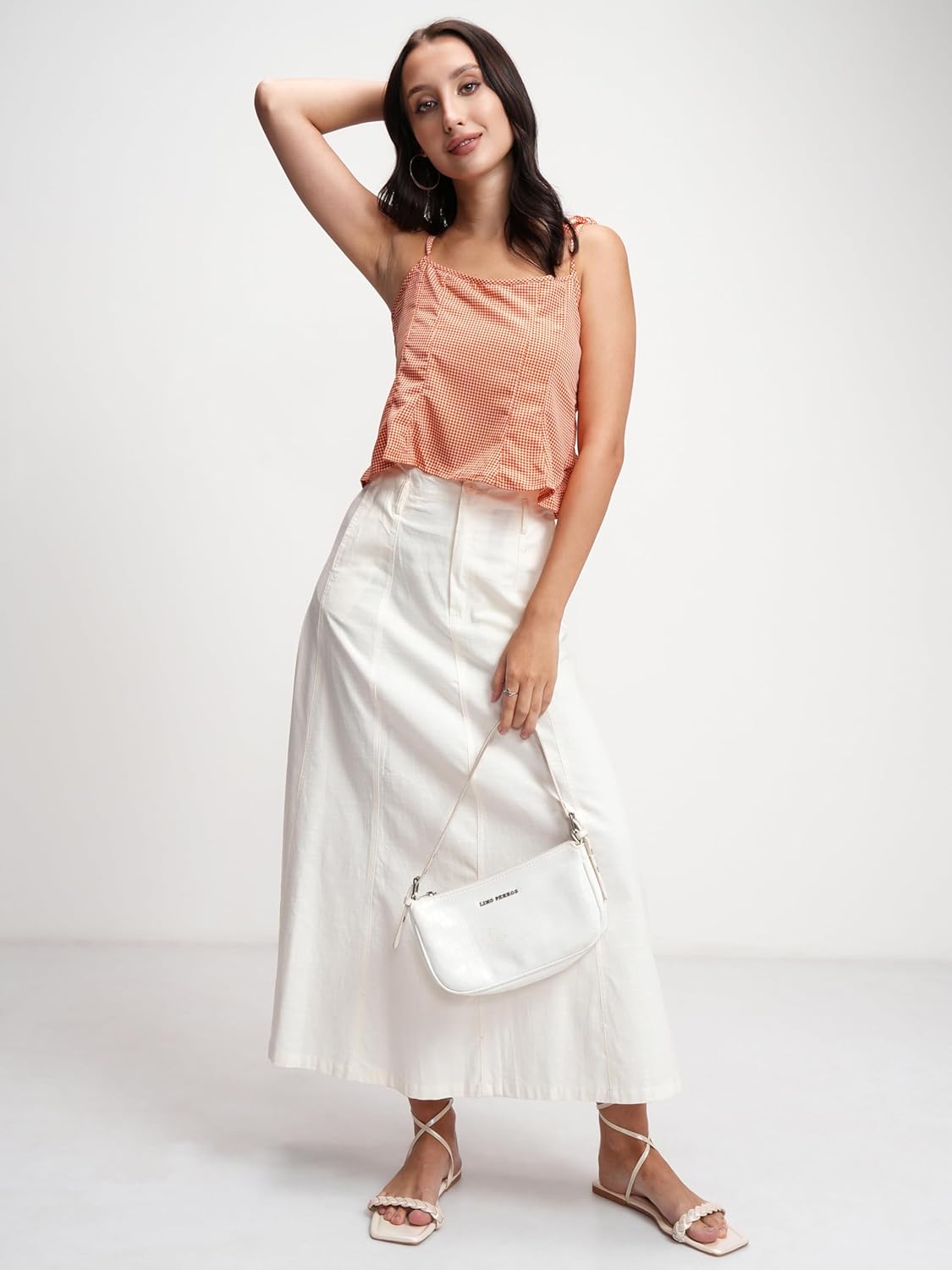 Tokyo Talkies Women's Solid Crop Peplum Top | Shoulder Straps | Flirty & Feminine | Perfect for Day Outings & Brunches | Tops for Woman | Women Tops | Women Crop Top by Prixsa.com - Image 2