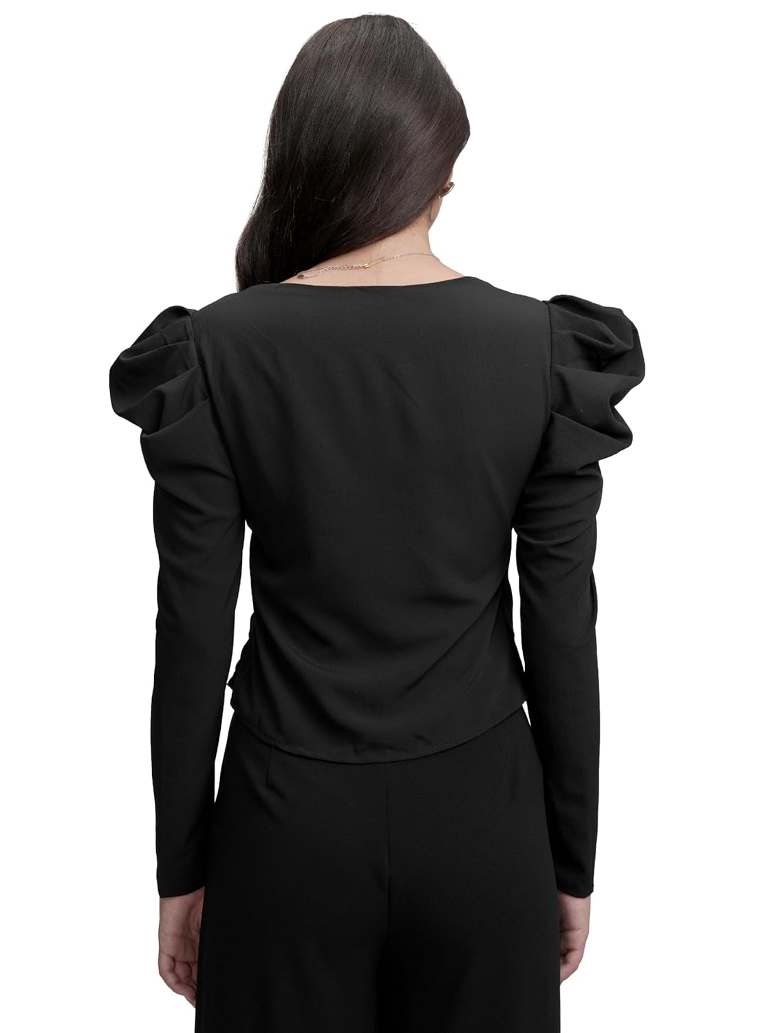 Tokyo Talkies Women's Solid Regular Fit Shirt by Prixsa.com - Image 3