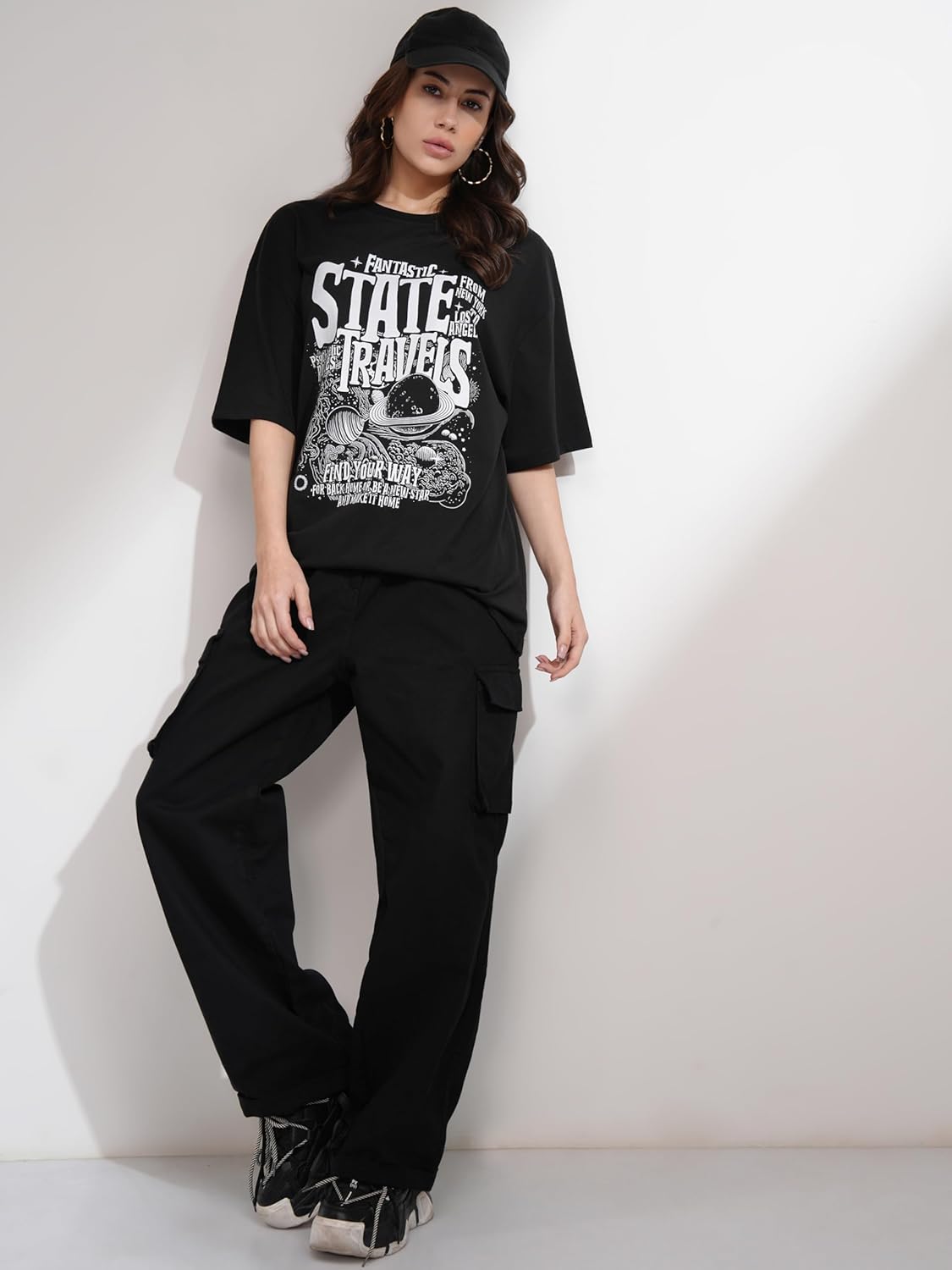 Tokyo Talkies Women's Straight Fit Wide Leg Trousers| Mid-Rise by Prixsa.com - Image 2